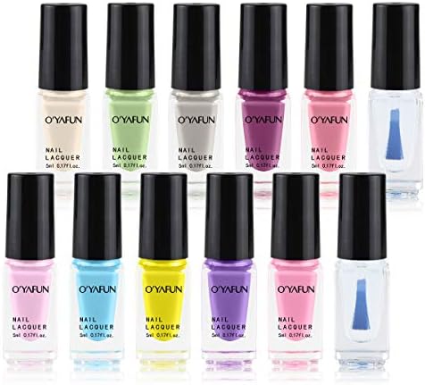 Fercaish New Non Toxic Nail Polish Set Easy Peel Off & Quick Dry Organic Water Based Eco Friendly Nail Polish for Kids Teens (12 Bottles)