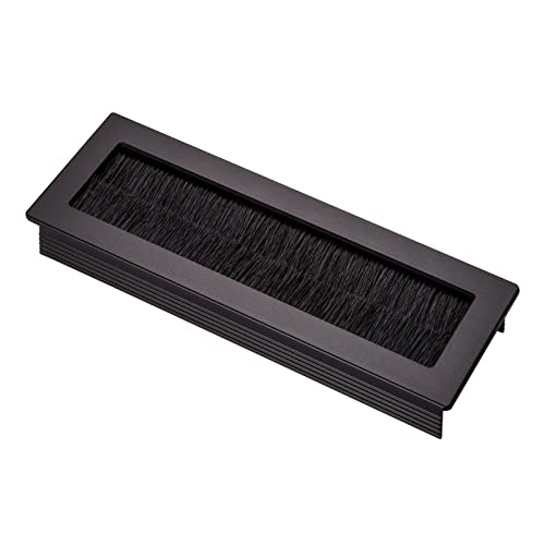 SOTECH 1 x Kabeldurchlass Toledo aus Aluminium schwarz eloxiert 150 x 70 mm, Einbaumaß: 140 x 62 x 15,3 mm Kabeldurchführung