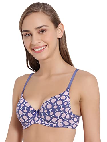 Image of Jockey 1245 Women Under-Wired Padded Super Combed Cotton Elastane Stretch Medium Coverage T-Shirt Bra with Detachable Straps