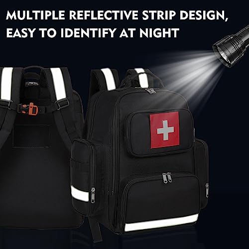 Image of Gatycallaty First Aid Backpack Medical Emt First Responder Bag Empty Ems Emergency Home Health Hiking Trauma Travel Camping (Black, Large)