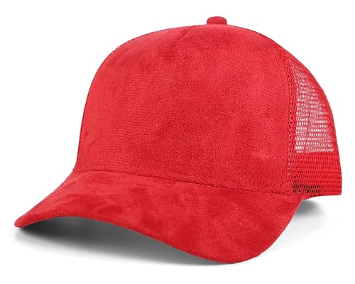 Image of Suede Mesh Back Baseball Caps for Men Women Trendy Trucker Hats Dad Hat Sports Hat Breathable Snapback Hats 2025