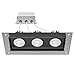 Maxxima 4 in. 3 Head Black Trimless Slim Square Recessed Anti-Glare LED Gimbal Downlight Canless IC Rated 3000 Lumens 5 Color Temperature Selectable 2700K/3000K/3500K/4000K/5000K Dimmable 90 CRI
