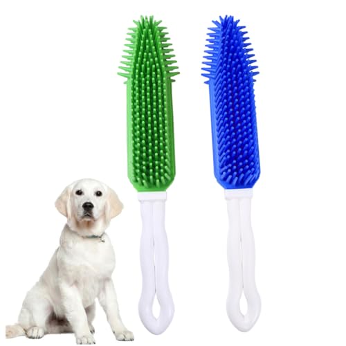 Cepillo de Silicona SHINEOFI para perros y mascotas, paquete de 2 unidades en color aleatorio