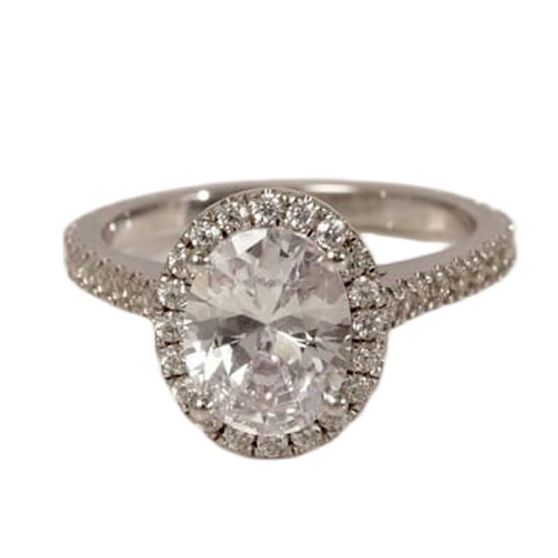 Demi-alliance argent 925 avec pierre CZ transparente et halo de diamants LK_DHR_0825
