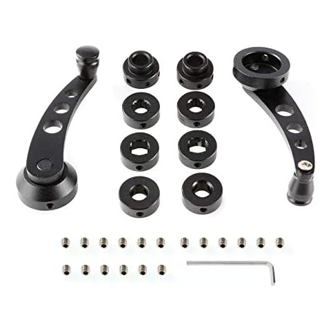 ALAVENTE Car Window Crank Handle Winder Billet Aluminum Universal Car Wagon Door Window Winder Crank Riser Replacement, 1 Pair (Black) Cover