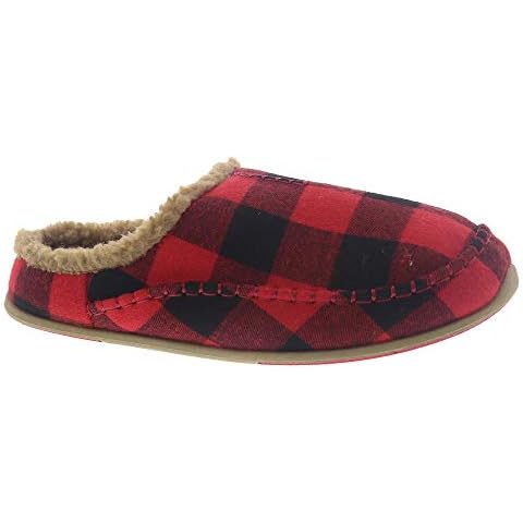 Deer Stags Men's Nordic Slipper, Red/Black, 9 UK Cover
