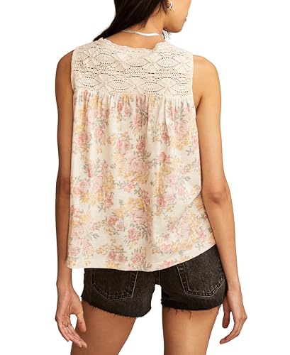 Lucky Brand Women's Printed Lace Trim Tank3