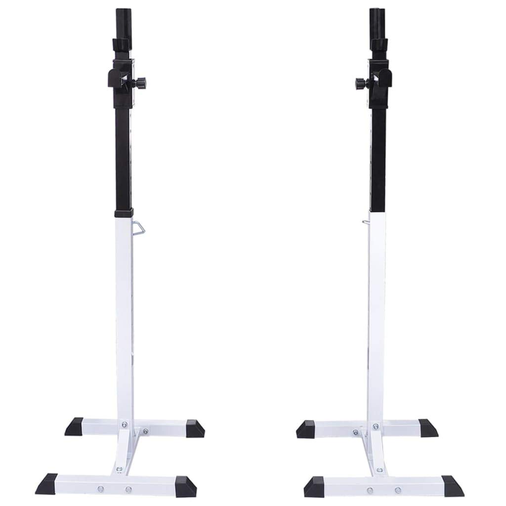 Homgoday Soporte para sentadillas con barra y juego de mancuernas de 77 libras