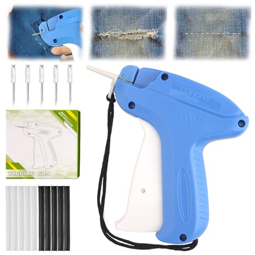 Micro Stitch Gun for Clothes Stitchy Quick Clothing Fixer Clothes Tagging Gun Repair Garment Sewing Machine Stitchy Tool Handheld Tacking Tool Include 1000pcs Glue Needle（Blue)