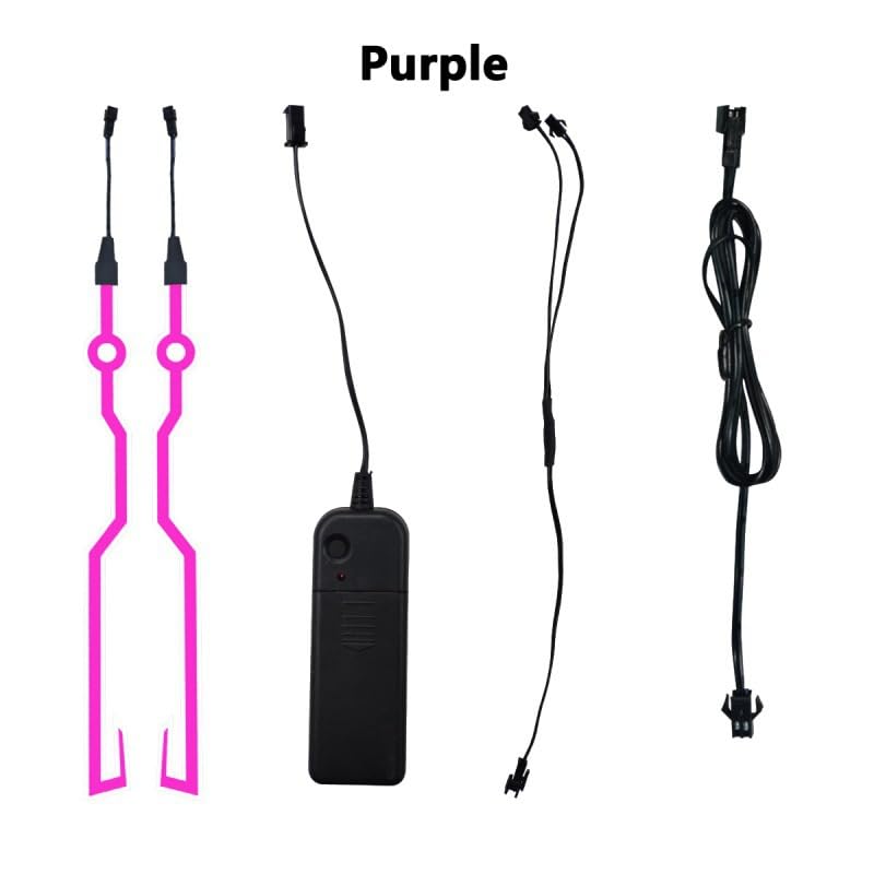 Image of Motorcycle helmet light strip,Helmet EL Light Bar,Helmet Cycling LED Sticker Light Night Riding Signal Helmet Light for Motorcycle Bike Helmet (purple)