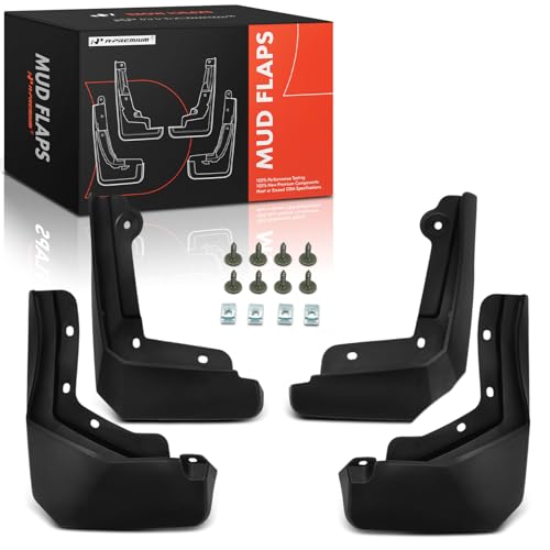 Image of A-Premium Mud Flaps, No Drilling Required Splash Guards with Accessories | Compatible with Polestar Polestar 2 2021 2022 2023 2024 Hatchback, Set of 4 Front and Rear