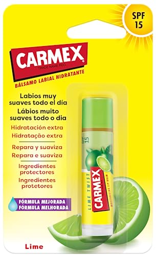 Carmex Bálsamo Labial SPF 15, Click Stick Lima, 4.25g