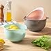 Cheeren Set of 3 Mixing Bowls with Pour Spout-Nesting Design Saves Space - Non-Slip, BPA Free, Dishwasher Safe Plastic - Kitchen Cooking and Baking Supplies (Green Pink Grey)