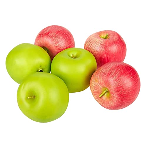 Juvale Realistic Artificial Fruit Applies For Kitchen Decor, Red Green (2.5 In, 6 Pack) #TOP7