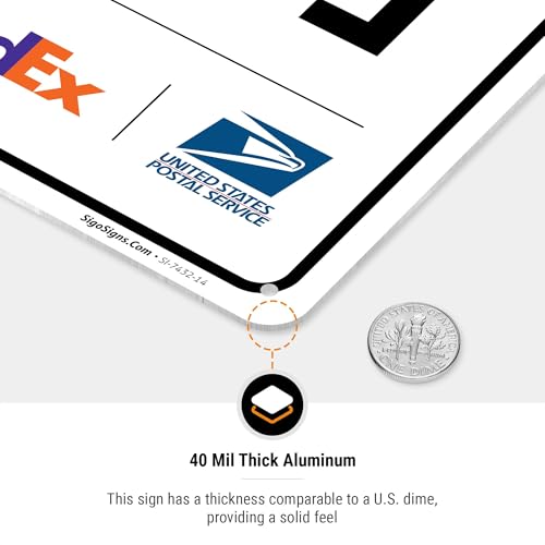 Image of Package Delivery Sign, Delivery Instructions All Package Front Door Sign, 10x14 Inches, Rust Free .040 Aluminum, Fade Resistant, Made in USA