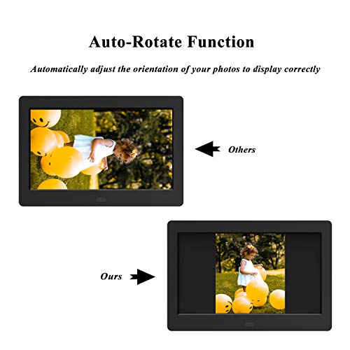 Digital Photo Frame 1280x800 16:9 IPS Screen Include 32GB SD Card HD Digital Picture Frame Widescreen, Support 1080P Videos, Photos Auto Rotate, Support Thumb USB Drive, SD/MMC/MS Card(7 Inch Black) - Thumbnail 2