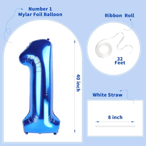 Image of Number Balloons Navy Blue Balloons - Giant Number 10 Balloon, 10 20 30 40 50 Numbers Balloon Birthday Decorations, Blue Party Supplies for Boy Men