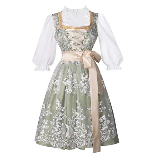 Costume bavarois femme grande taille avec tablier fleuri et robe midi