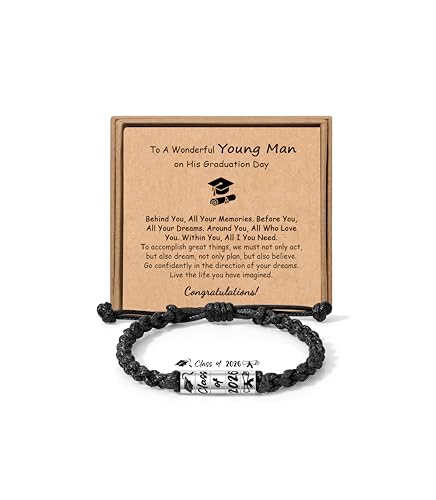 Pulsera de cuero para hombre Class of 2026 miniatura 1