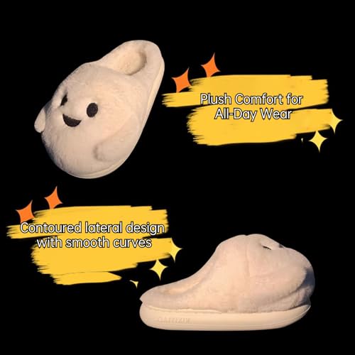 Halloween Slippers Spooky Cute Ghost Fluffy Warm Comfy Autumn Winter Indoor Outdoor Slippers4