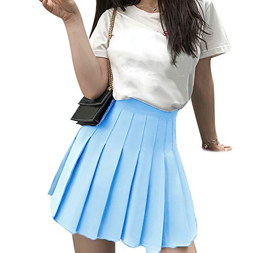 Valigrate Black Pleated Skirt Short High Waist Tennis Skirts for Women School Skirt Mini Skirt Flared Pleated Short Skirt Casual Tennis Style