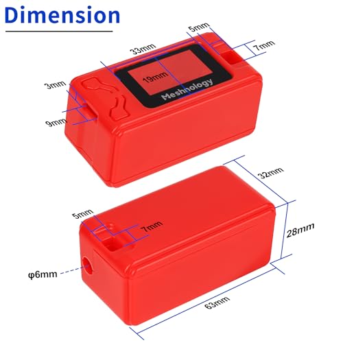 Image of 2 Pack Case for ESP32 LoRa V3 Module Board Device Antenna OLED Protection Case with Type C and Copper Tube Antenna Interface (N30 Version, Red)