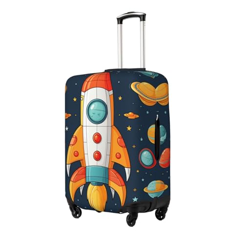 Travel Luggage Cover Anti-Scratch Suitcase Cover Protector Elastic Thicken Luggage Protector Washable Baggage Covers rocket clipart space ship Suitcase Sleeve Fit 18-32 Inch Luggage Large2