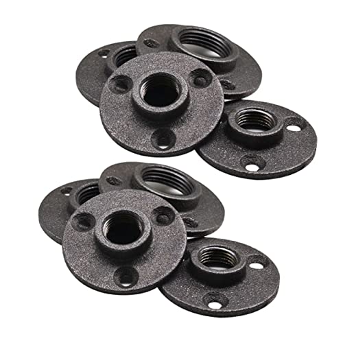 Bridas de piso roscadas hierro negro base montaje pared estanterías cortinas 6