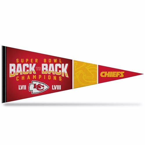 Rico Industries NFL Football Kansas City Chiefs Back to Back Champs 12 x 30 Felt Wall Dcor Pennant - Great for Home/Bed Room/Man Cave Dcor