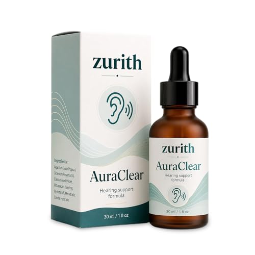 Zurith AuraClear Ear Cleaning and Relief Drops Natural Care Formula for Ear Wax Softening Canal Hydration & Daily Comfort Easy-to-Use Drops 30 Ml / 1 Fl Oz (1pc)