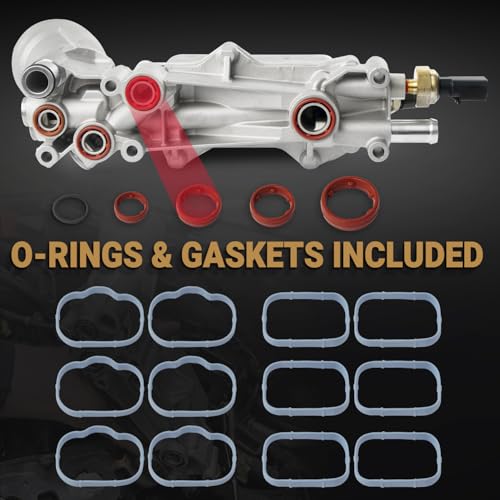 926-959 Upgrade Aluminum Engine Oil Filter Housing Oil Cooler Kit for 2017-2018 Jeep Wrangler Grand Cherokee Dodge Challenger Charger Journey Caravan Durango Chrysler 200 300 Ram ProMaster 3.6 926-876 - Image 6