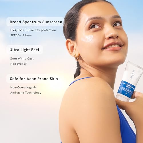 Be Bodywise Ultra Light Sunscreen SPF 50 PA+++ for Oily, Dry, Acne-prone Skin | Broad Spectrum Protection & Blue Light Protection | No White Cast |... - Image 4