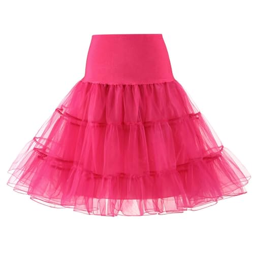 Women's Petticoat Skirt Layered Ballet Tulle Pettiskirts Tulle Midi Knee Length Skirt Dress Puffy Tutu Skirt