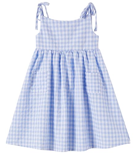 Niyage Toddler Dress Sleeveless Kids Casual Party Dresses Girls Cotton Tie Strap Bow Casual Boho Sundress