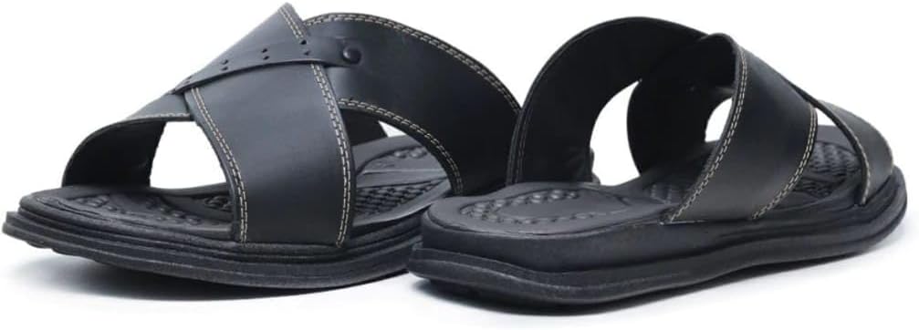 Chinelo Papete Ortopédico Anatômico Anti Stress Masculino Couro Legítimo Em Tiras Chinelo Papete Ortopédico Anatômico Anti Stress Masculino Couro Legítimo Em Tiras
