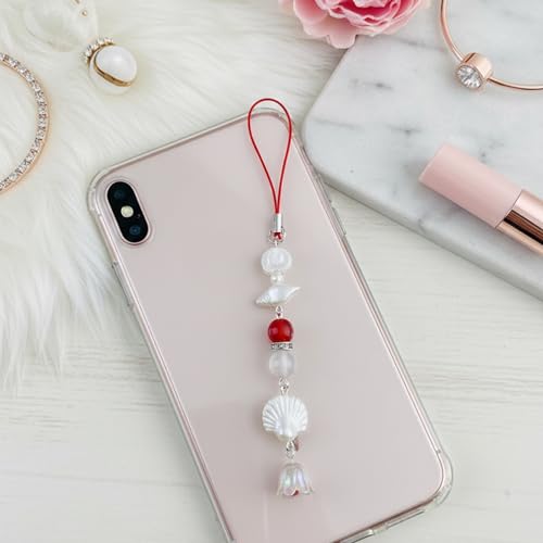 Image of SNOWY SHOP Korean Silver Bow Phone Charm - Cute Heart & Starfish Pendant | Aesthetic Korean Mobile Chain, Bag Hanging & Keychain Jewelry for Girls & Women