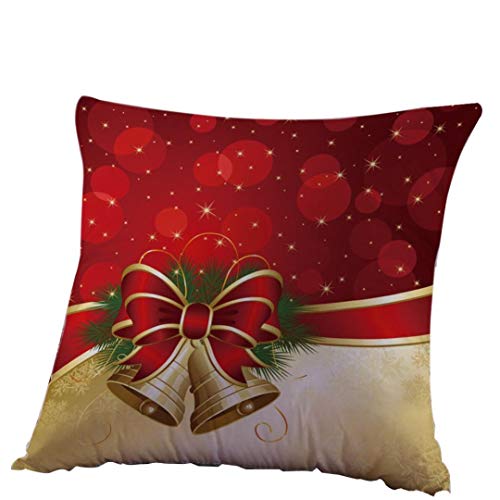 Gotd Merry Christmas Pillow Case Gifts under Christmas Tree Xmas 18 x 18 Cushion Cover Merry Chritmas Home Decor Design Throw Pillow Cover Pillow Case 18 x 18 Inch Cotton Linen for Sofa (Xmas Beige B)