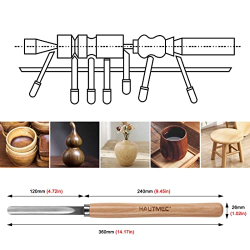 HAUTMEC 8 Pcs Wood Turning Chisel Set