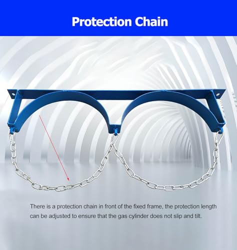 Soporte Mural para Cilindros con Cadena de protección, Base Robusta para Tanques de oxígeno, solución de Almacenamiento Segura.