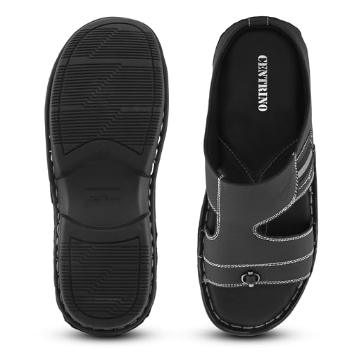 Image of Centrino Sandal for Men | Grip Insole for Stability | slippers /sliders for men |mens sandals casual | sandals for men | Modern Look with Straps | Comfortable Footwear (9266)
