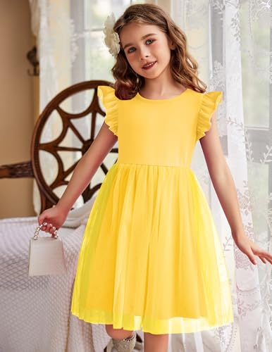 Image of Arshiner Toddler Tutu Dress Little Girls Fluffy Summer Dresses Casual Party Tulle Sundress for Kids 2-6Y