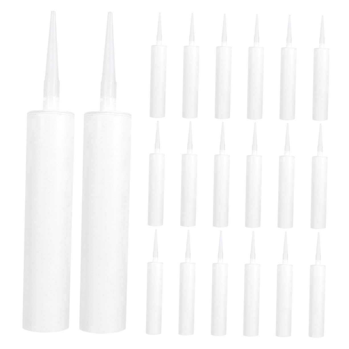 Plastique Tubes de Calfeutrage Lot de 20 Rechargeables, Blanc