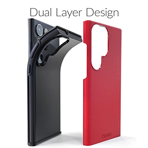 Image of Crave for Samsung Galaxy S23 Ultra Case, Shockproof Protection Dual Layer Case for Samsung Galaxy S23 Ultra (6.8 inch) - Red