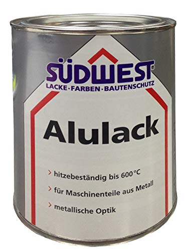 Preisvergleich Produktbild Südwest Alulack Metalische Optik Silberfarbender Effektlack Seidenmatt 0,75 Liter