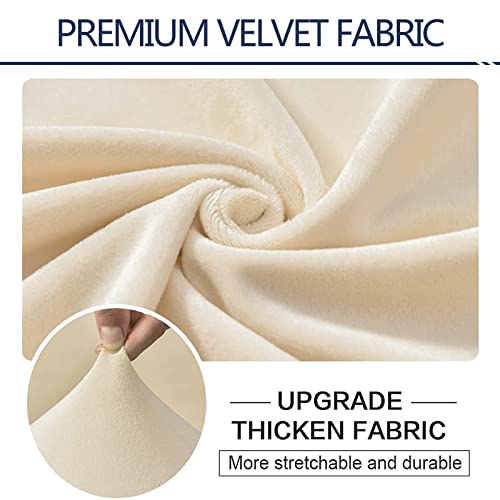 SHUOJIA Sofa Seat Cushion Covers, Stretch Velvet Sofa Cover, Non-Slip Couch Cushion Covers Replacement for Individual Cushion,with Elastic Fabric,Machine Washable (Cream Color,Backrest Cover) - Image 4