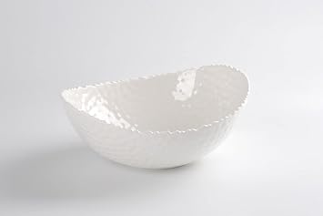 Pampa Bay Shatterproof Melamine Large Oval Bowl, 11.3 x 9 Inch, Food, Freezer, Dishwasher Safe, White
