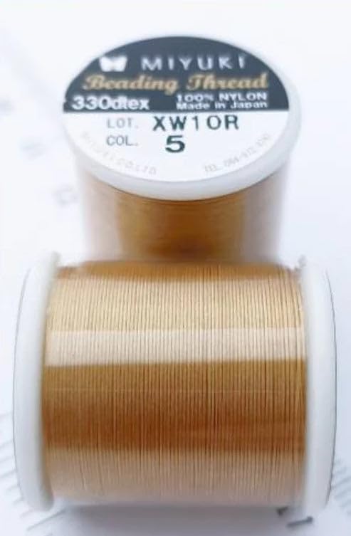 Miyuki Nylon Beading Thread, Gold (5), Glass, Japan (0.2 mm (B))