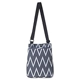 KAVU For Keeps Bag With Hip Crossbody Adjustable Purse Strap - Black Zig Zag