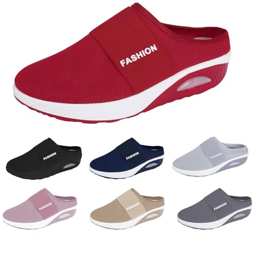 Zapatillas de estar por casa para mujer y hombre, zapatos ortopédicos con cojín de aire, antideslizantes, unisex, para diabéticos, para el tiempo libre, de malla, transpirables, para verano, al aire
