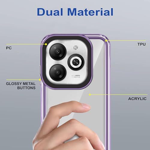 Image of amazon basics Back Case Cover for Infinix Smart 8 HD (TPU + PC Translucent Purple)